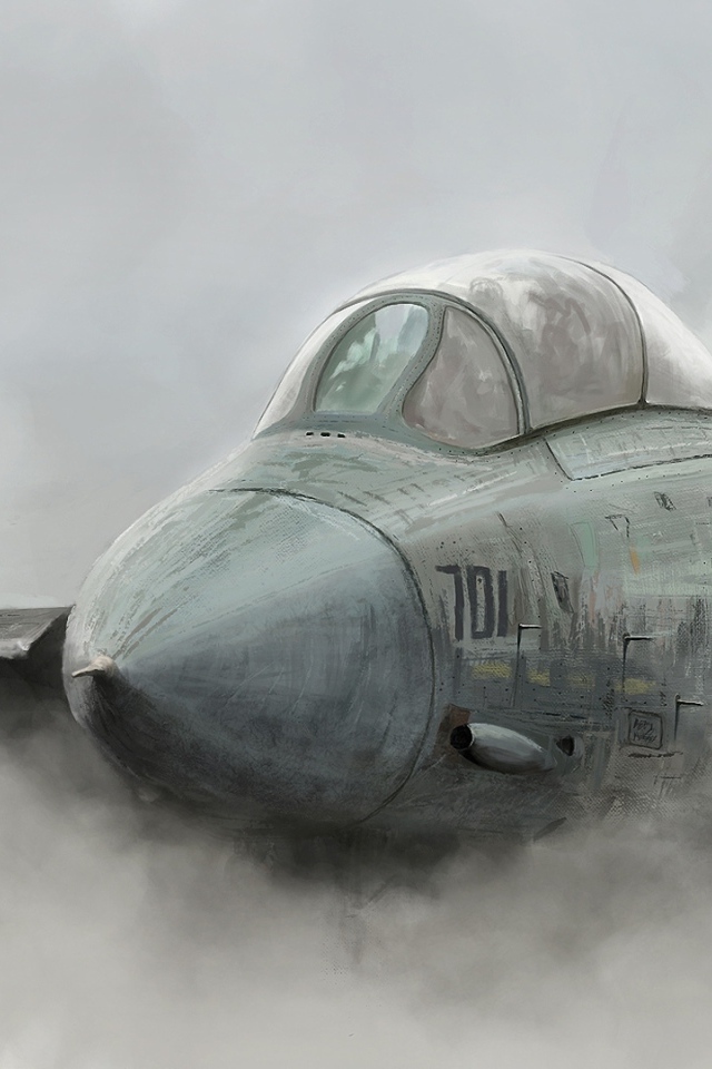 Рисунок самолета в облаках