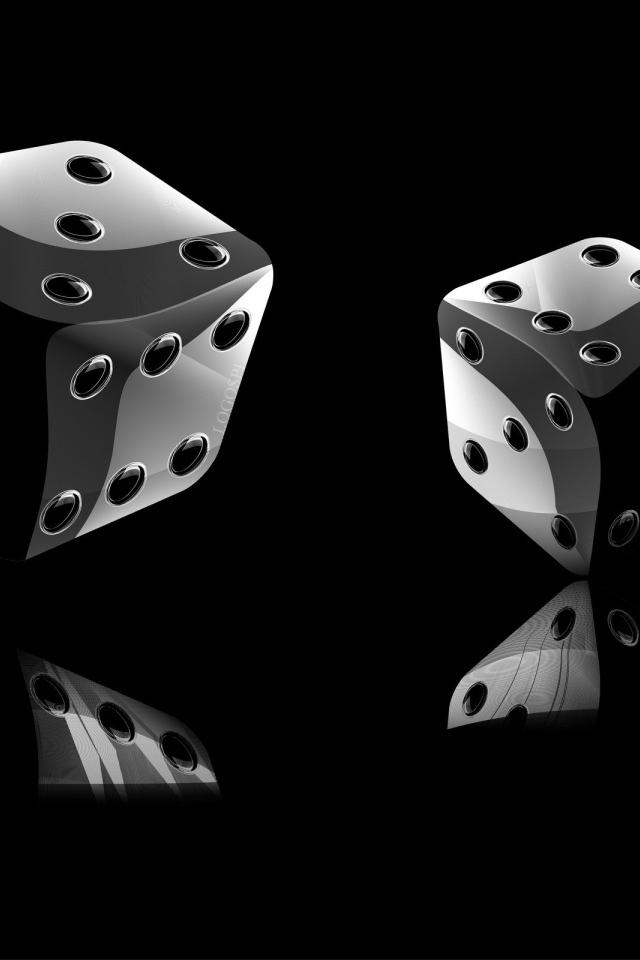 Черные обои с игральными костями