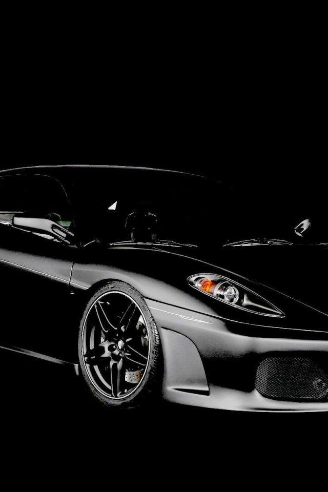 Черные обои с Феррари