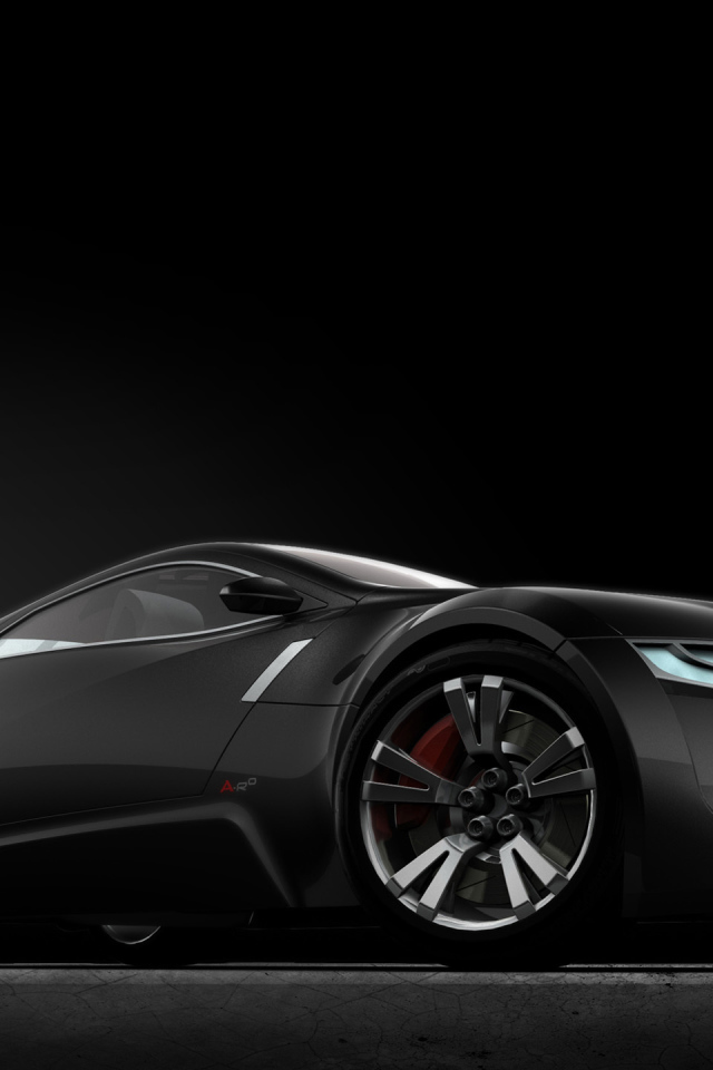 Черные обои с красивым автомобилем