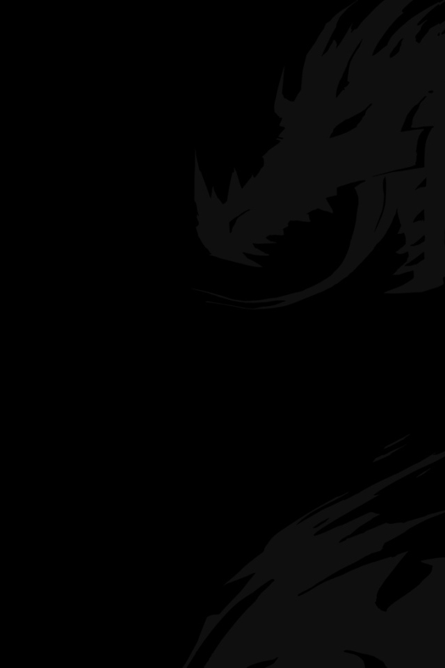 Черные обои с драконом