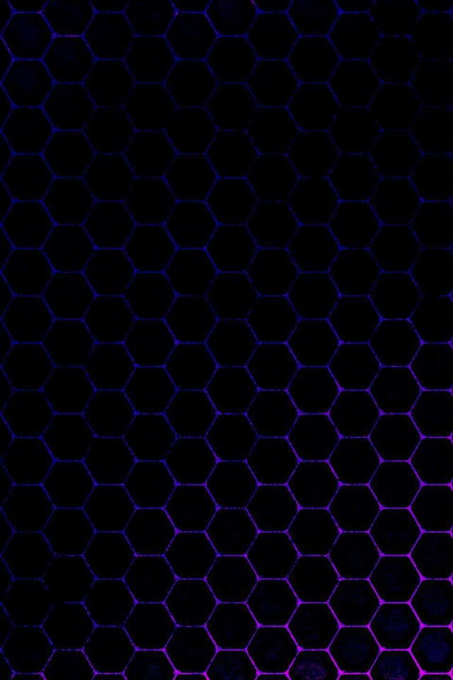 Черные обои с голубыми шестиугольниками