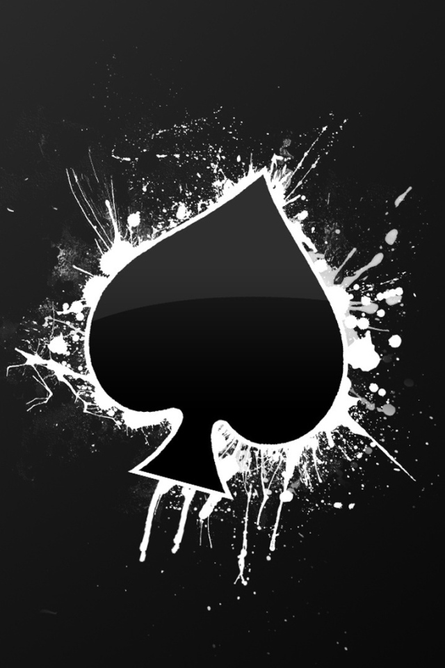 Черные обои с карточным символом