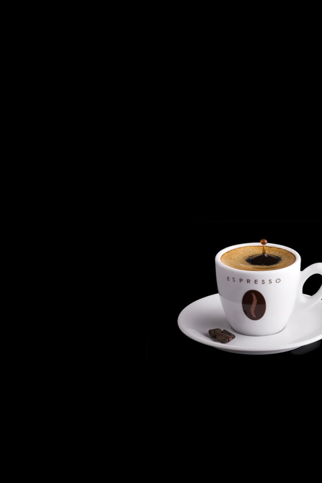 Черные обои с чашкой