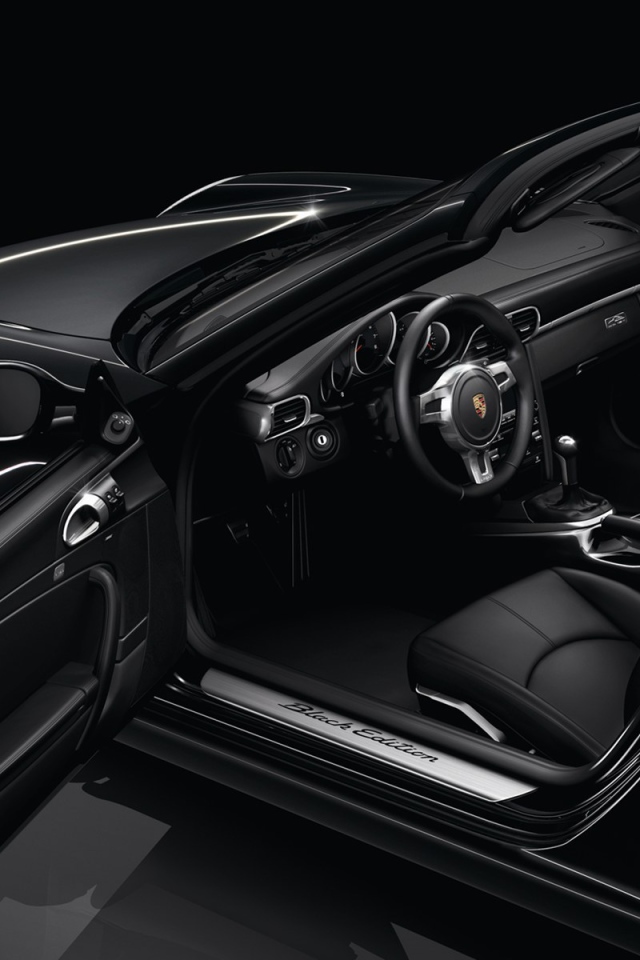 Черные обои с роскошным порше