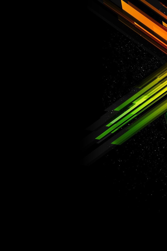 Черные обои с радужной абстракцией