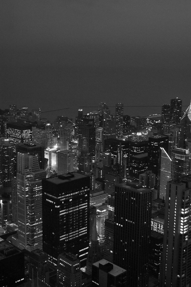 Черные обои с городом