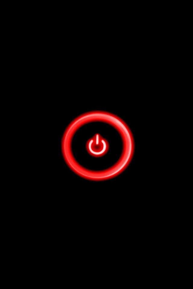 Черные обои с красной кнопкой