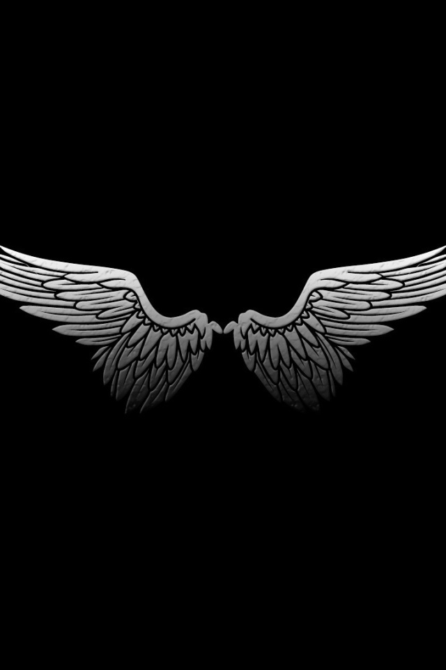 Черные обои с крыльями