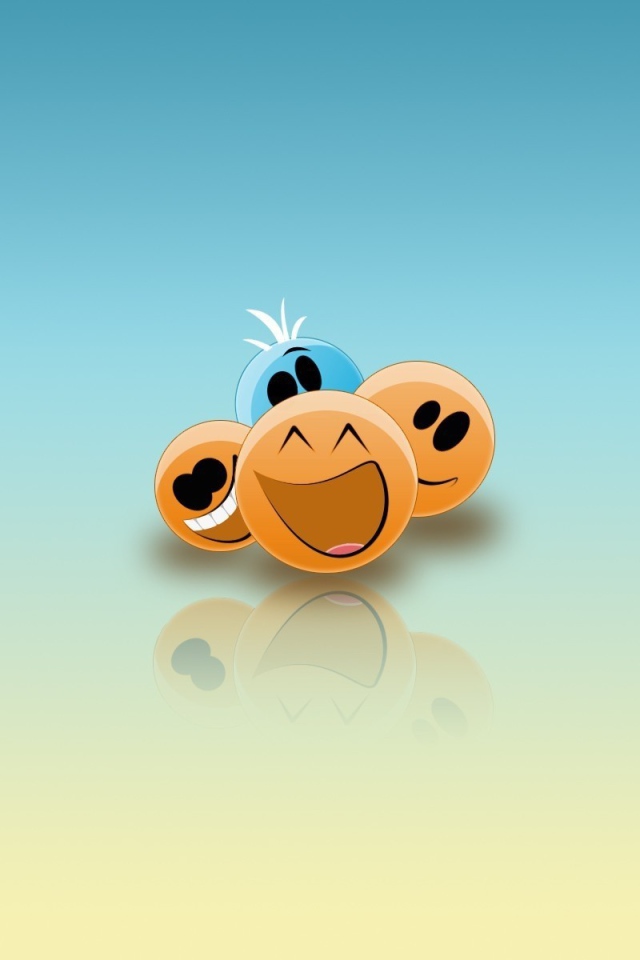 Синий смайлик спрятался