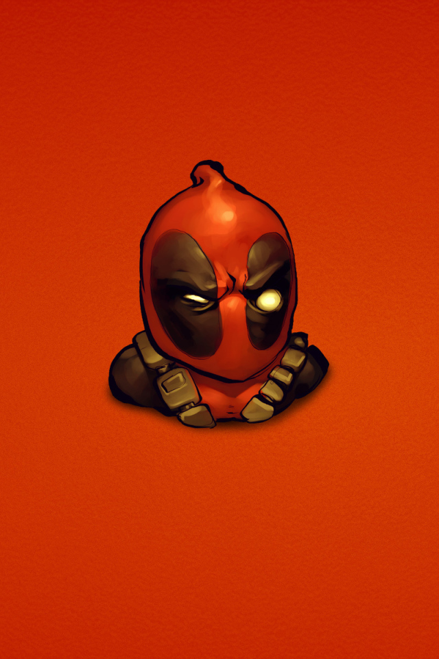 Дэдпул на красном фоне