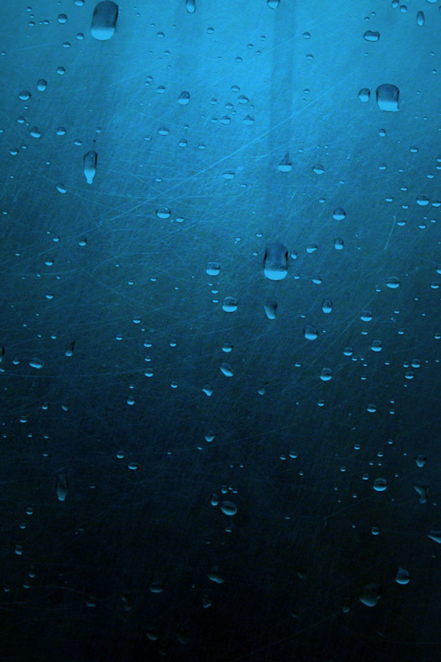 Капли на синем стекле