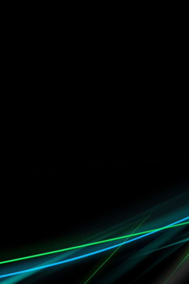 Зеленые волны на черных обоях