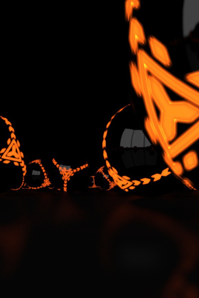 Оранжевые шары на черных обоях