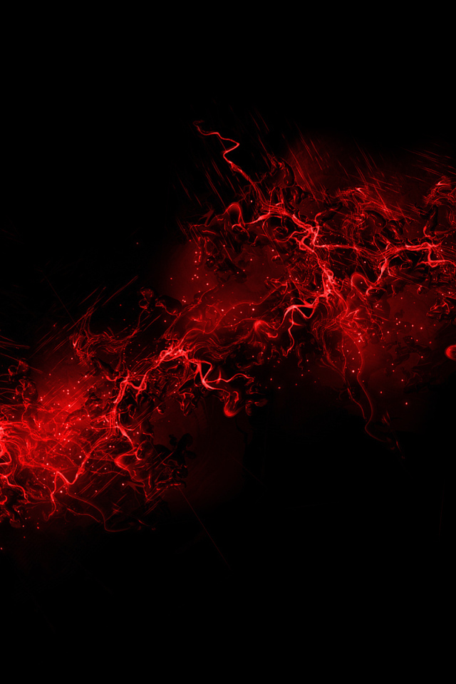 Red flames on black wallpaper