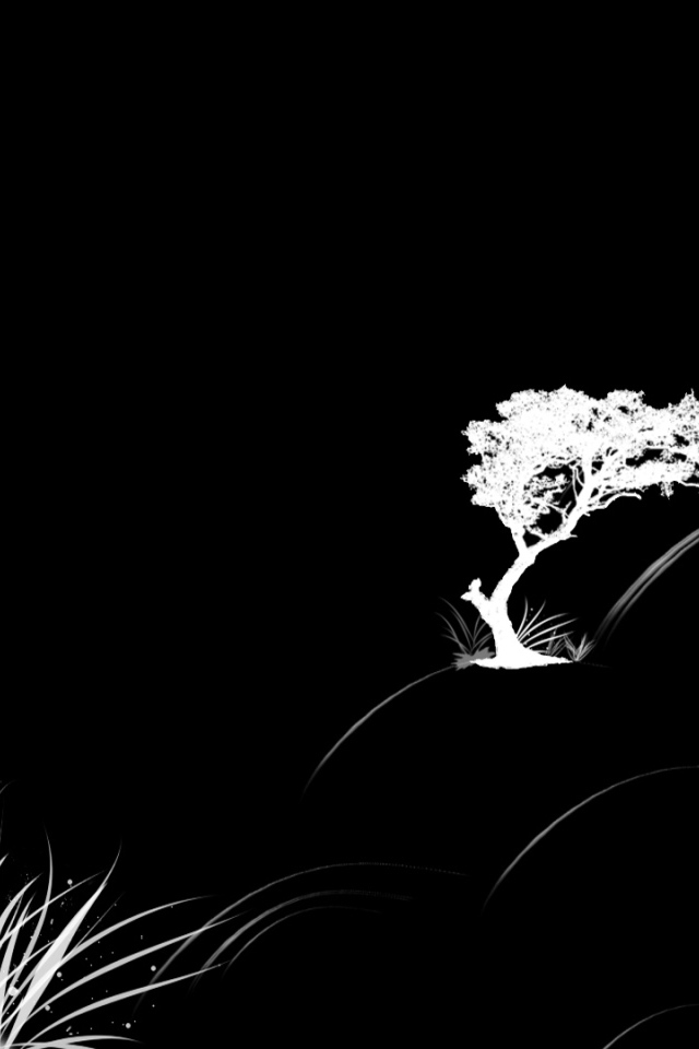 Растительность на черных обоях