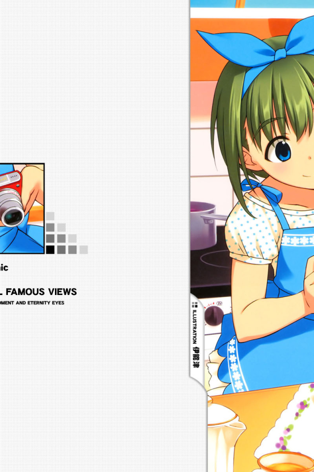 Девочка с фотоаппаратом у стола