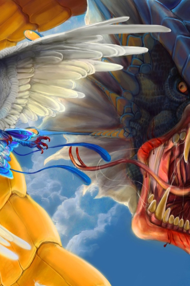 Дракон и птица Покемон