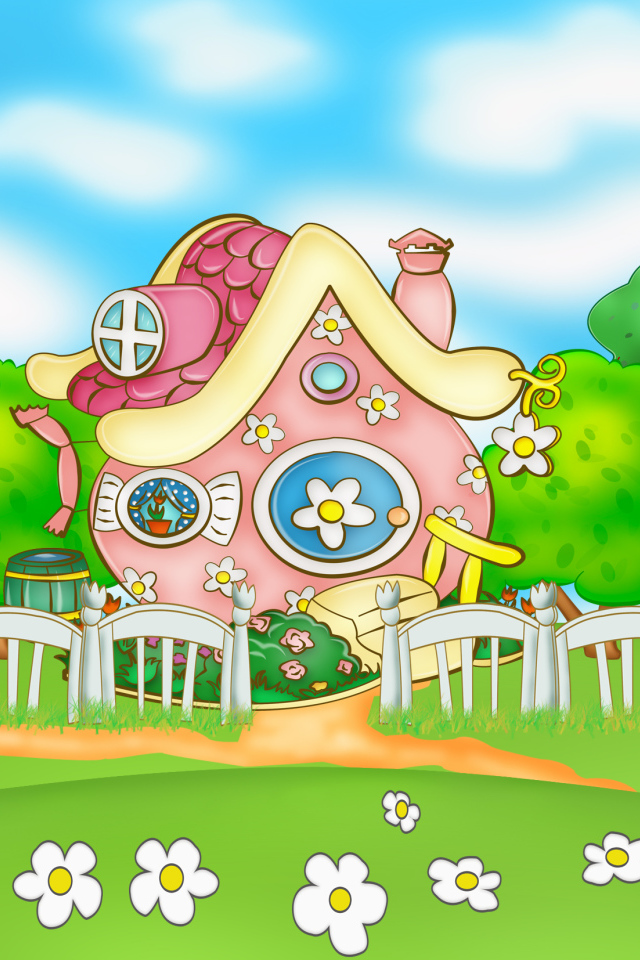 Красивый домик в мультфильме Смешарики