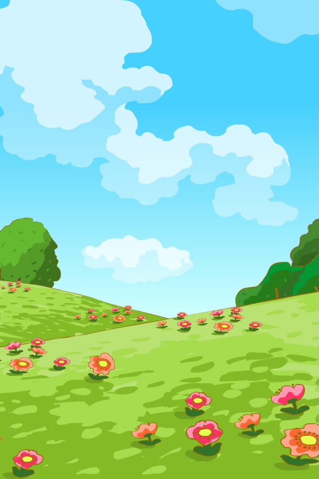 Цветочная поляна в мультфильме Смешарики