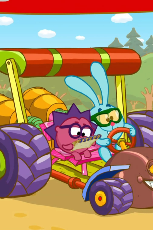 Гонки в мультфильме Смешарики