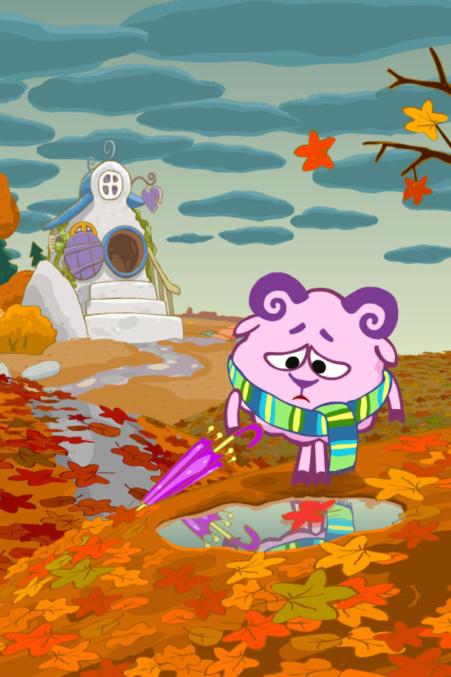 Грустная осень в мультфильме Смешарики