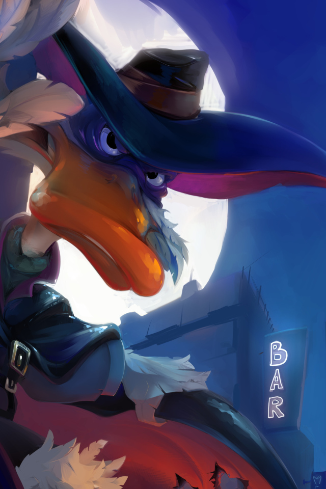 Утка черный плащ