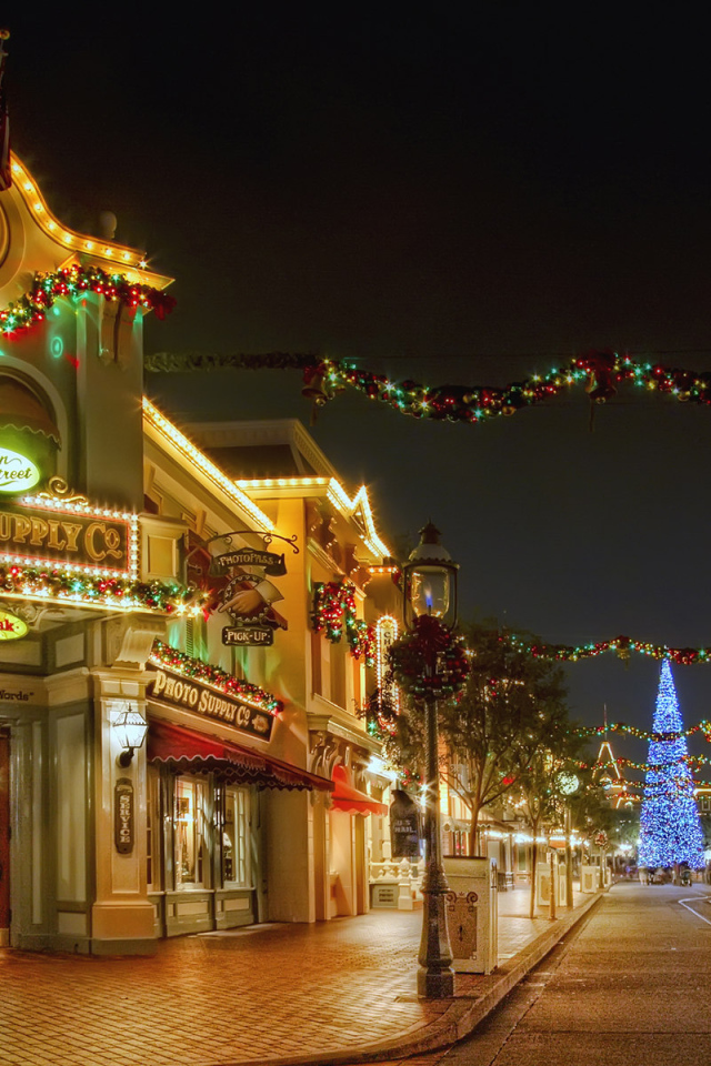 Украшенный город на Рождество