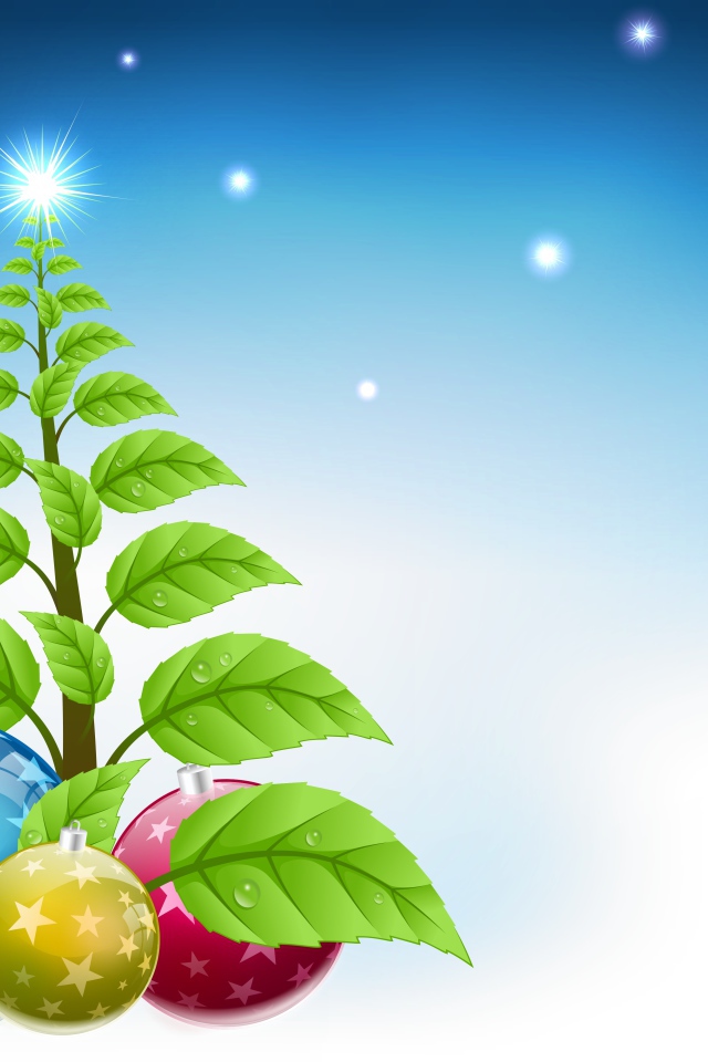 Елка с листьями