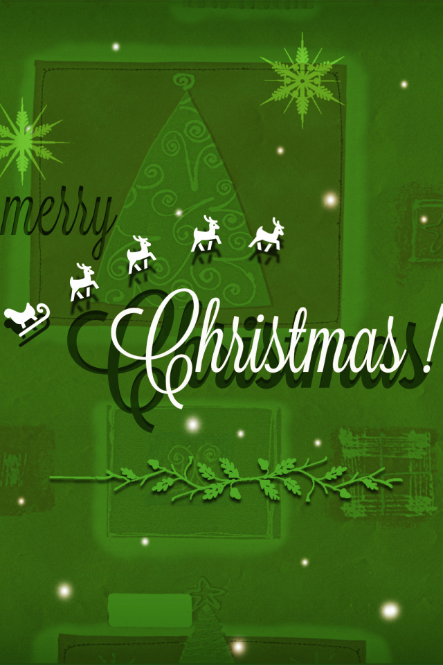 Поздравление с Рождеством на зеленом фоне