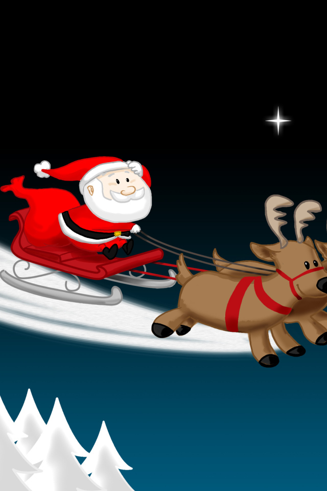 Санта Клаус на оленях