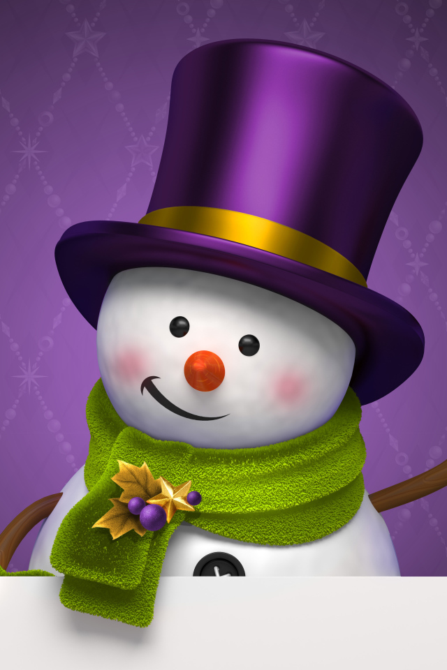 Снеговик в шляпе цилиндре