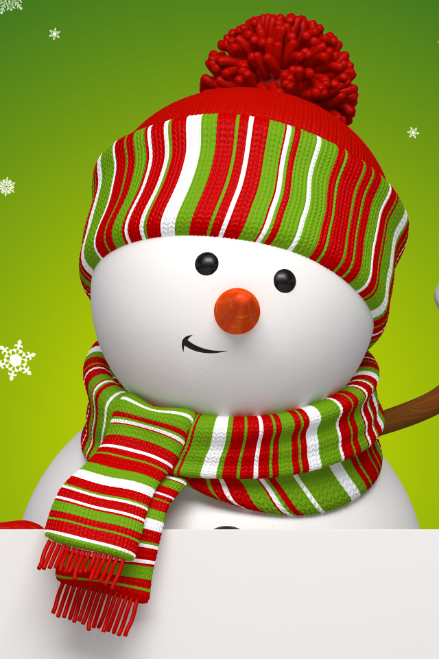 Снеговик машет рукой