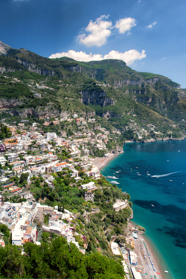 Город Позитано в Италии