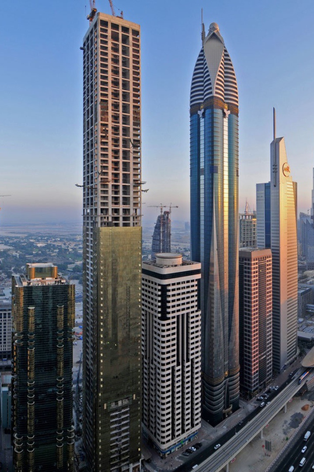 The construction of a skyscraper in Dubai