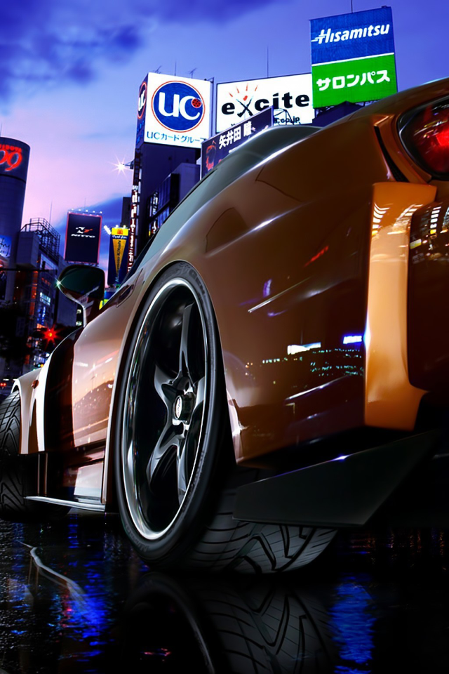 Ночной город в Японии