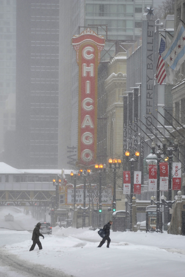 Снежная зима в Чикаго
