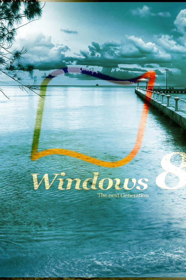 Windows 8 на фоне моря