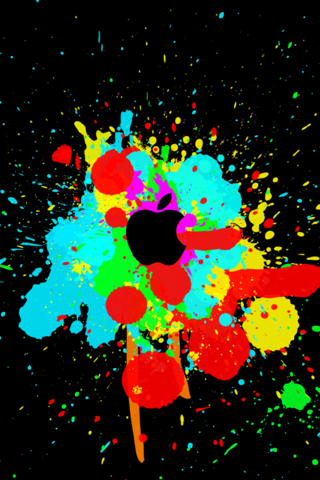 Цветные брызги на черном фоне