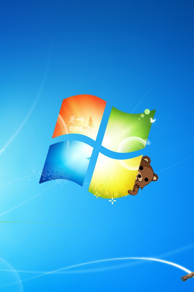 Windows 7 с мишкой и ребенком