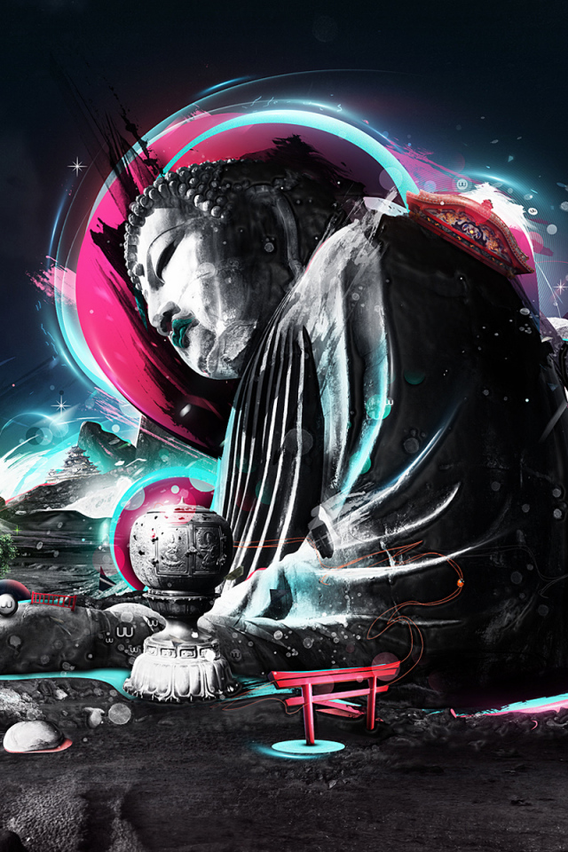 Будда на фоне космоса