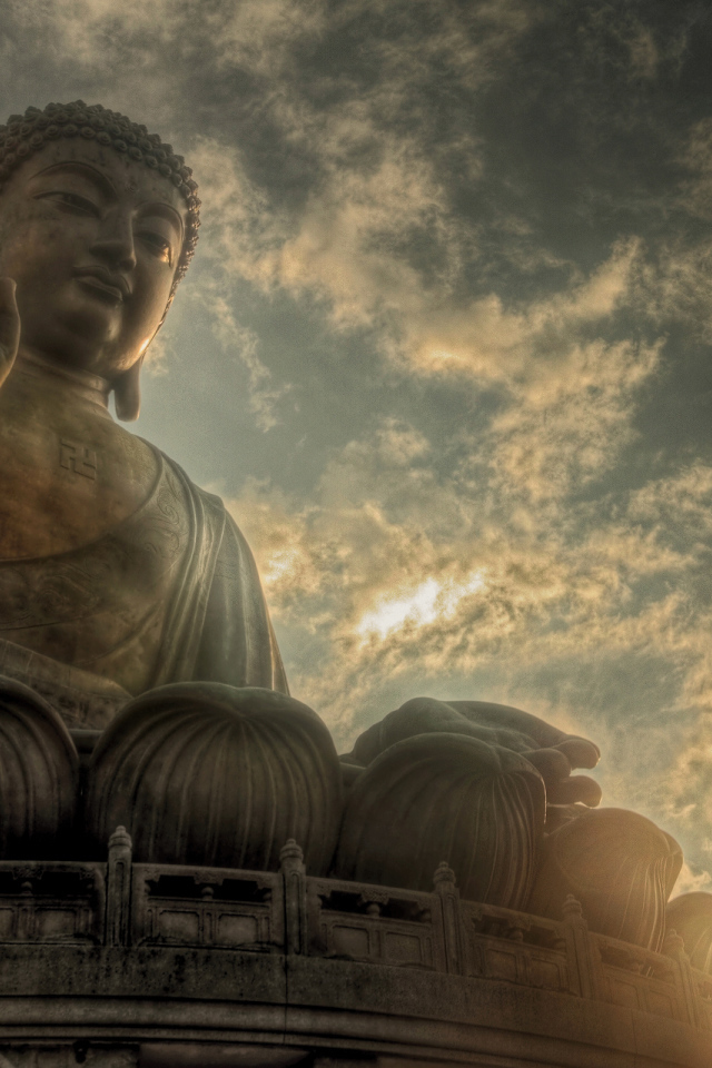 Buddha on a background of the sky