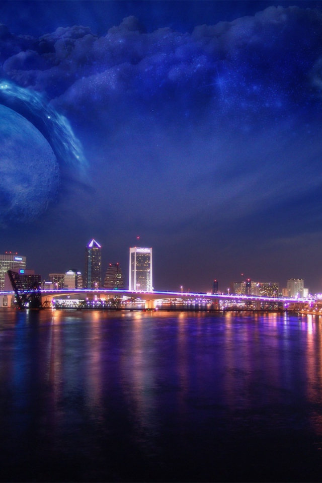 Ночной город в выдуманном мире