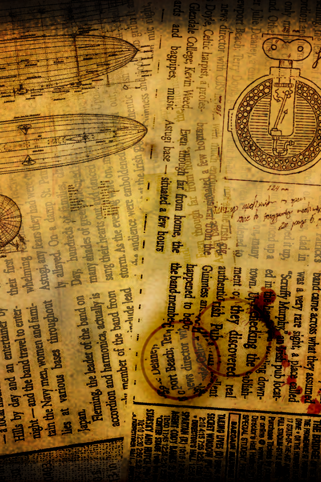Чертежи на газетах стимпанк