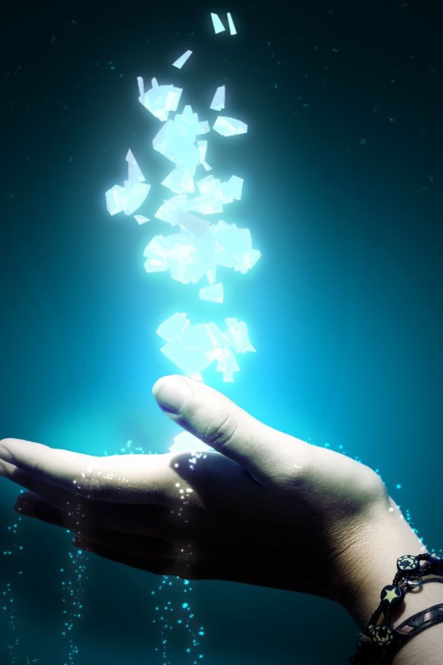 Лед рука и вода