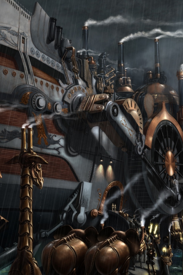 Сухопутный корабль стимпанк