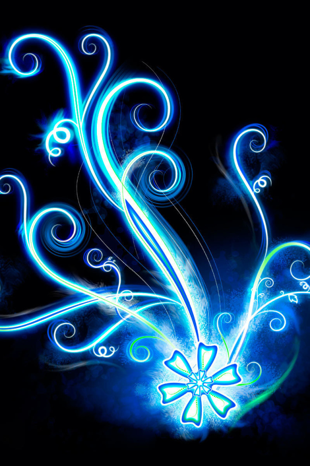 Неоновый векторный цветок