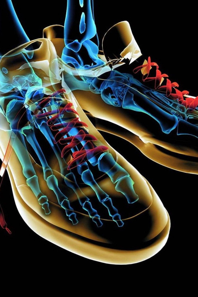 Скелет в неоновой обуви