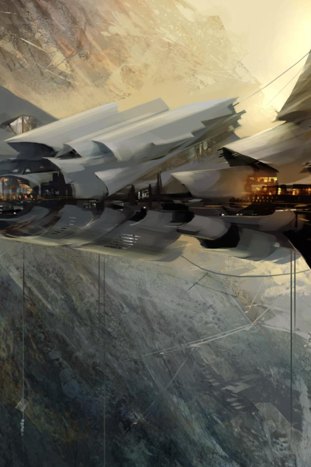 Технологичная деревня стимпанк