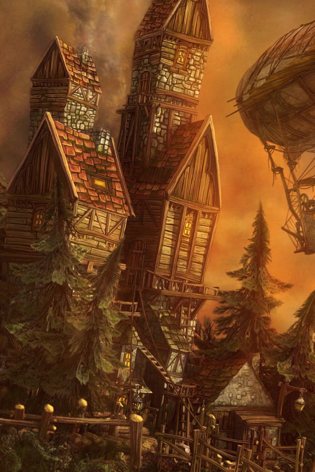 Технологии в лесу стимпанк